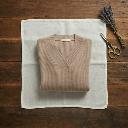 Nola – Ribbed V-Neck Knit Jumper