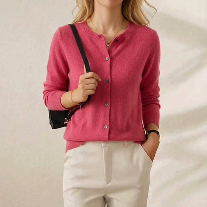 Cassandra – Crew Neck Button Knit Cardigan