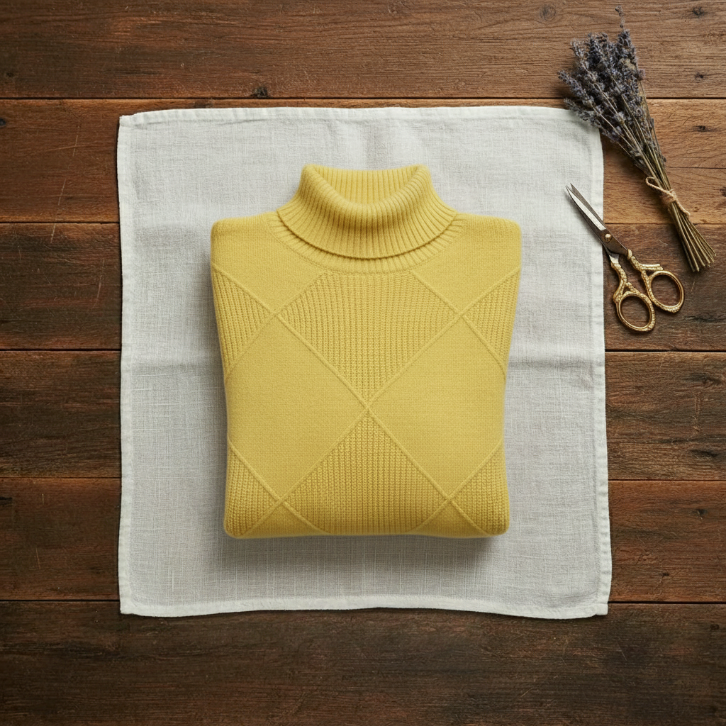 Mildred – Turtleneck Diamond Knit Jumper