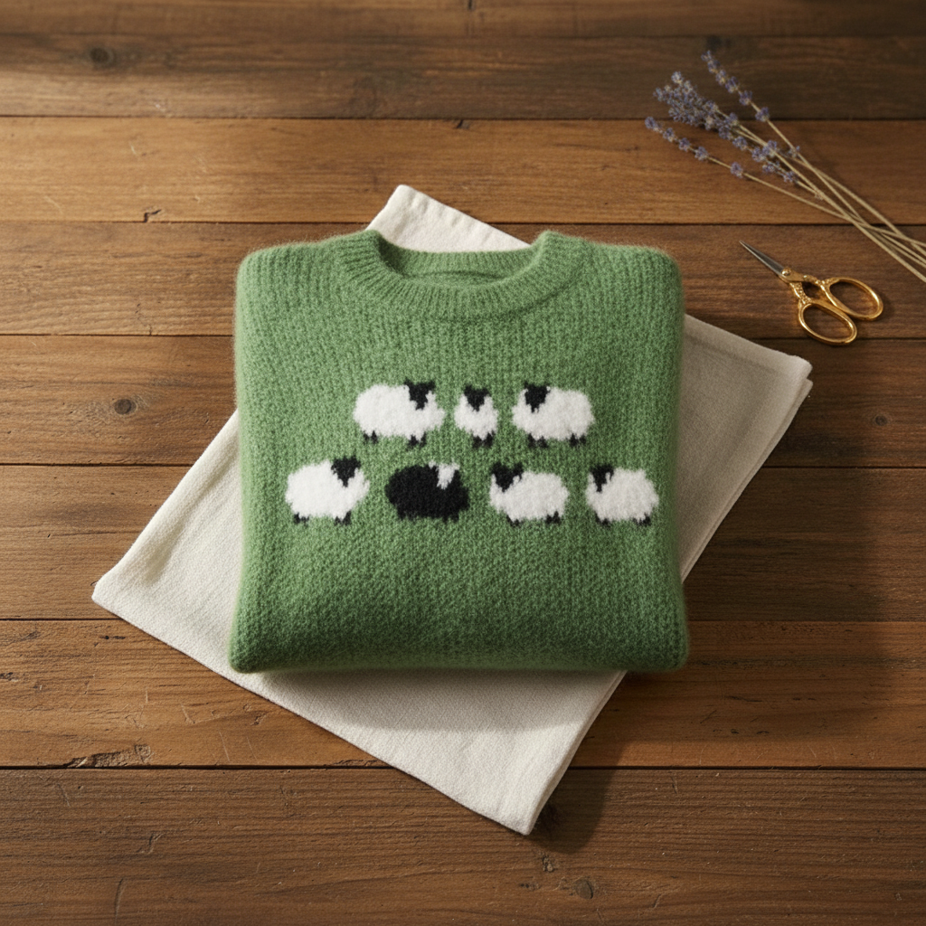 Carolyn – Knit Jumper with Sheep Motif