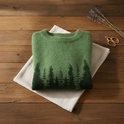 Sara – Knit Jumper with Pine Tree Pattern