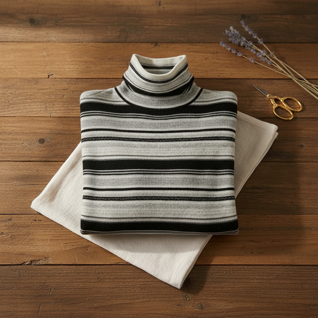 Marcella – Striped Turtleneck Knit Jumper