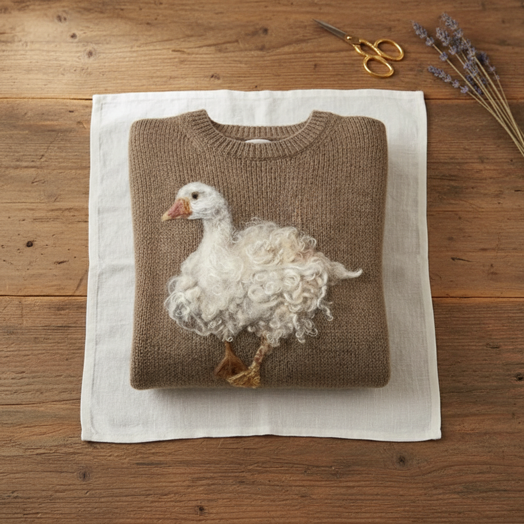 Nadine – Knit Jumper with Goose Motif