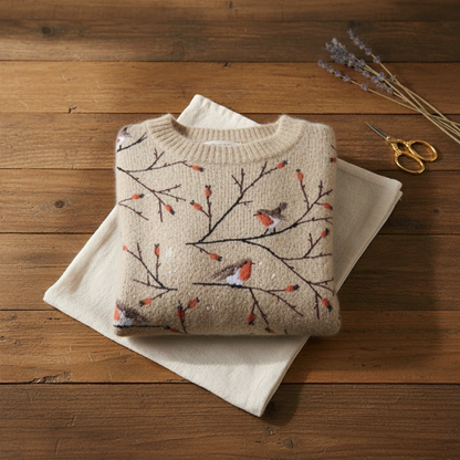 Noreen – Robin and Branch Print Knit Jumper