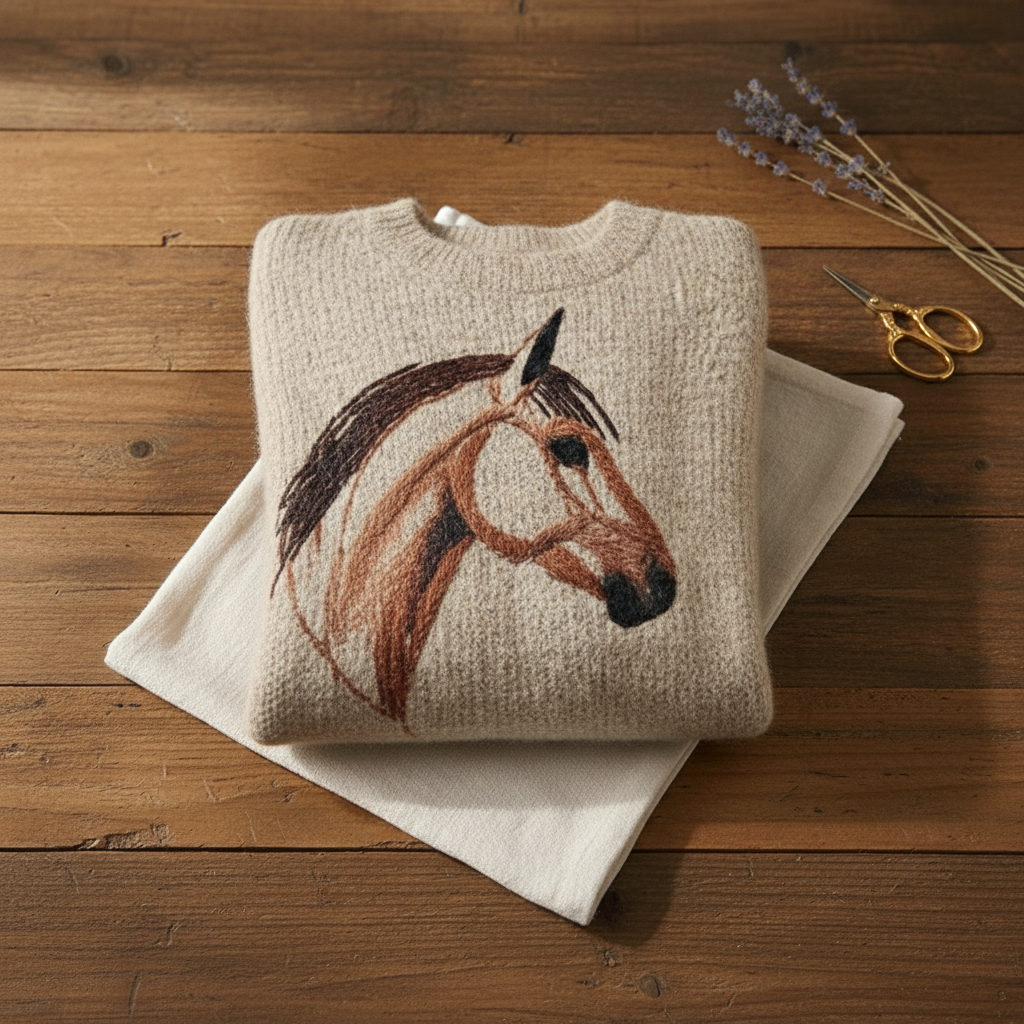 Loretta – Knit Jumper with Horse Embroidery