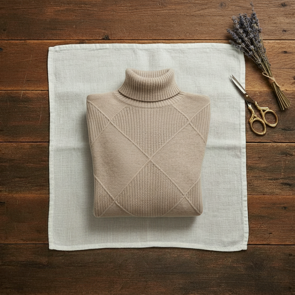 Mildred – Turtleneck Diamond Knit Jumper