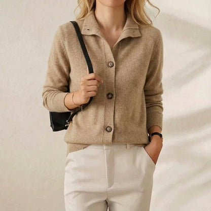 Blanche – Collared Button-Up Knit Cardigan