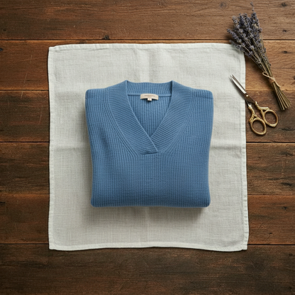 Nola – Ribbed V-Neck Knit Jumper
