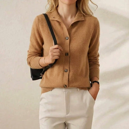 Blanche – Collared Button-Up Knit Cardigan