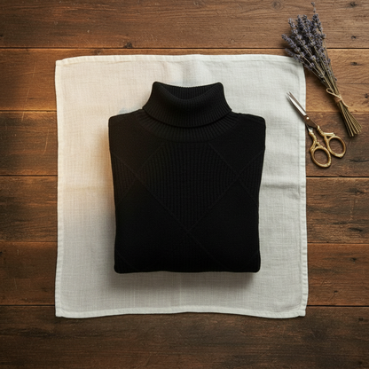 Mildred – Turtleneck Diamond Knit Jumper