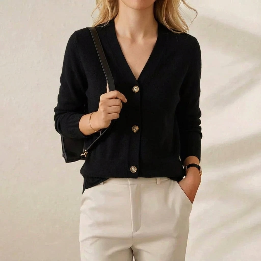 Blanche – Collared Button-Up Knit Cardigan