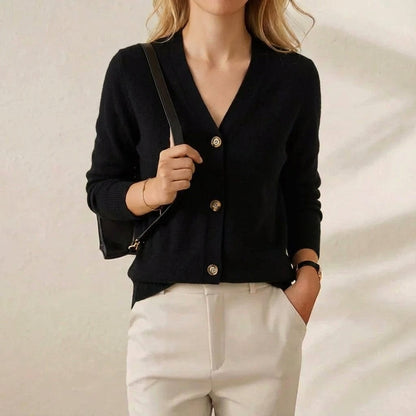 Blanche – Collared Button-Up Knit Cardigan