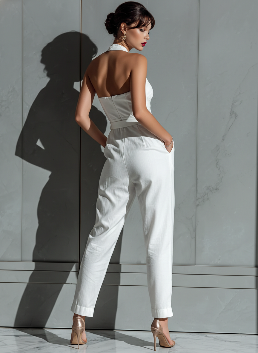 Sheila – Halter Neck Belted Jumpsuit