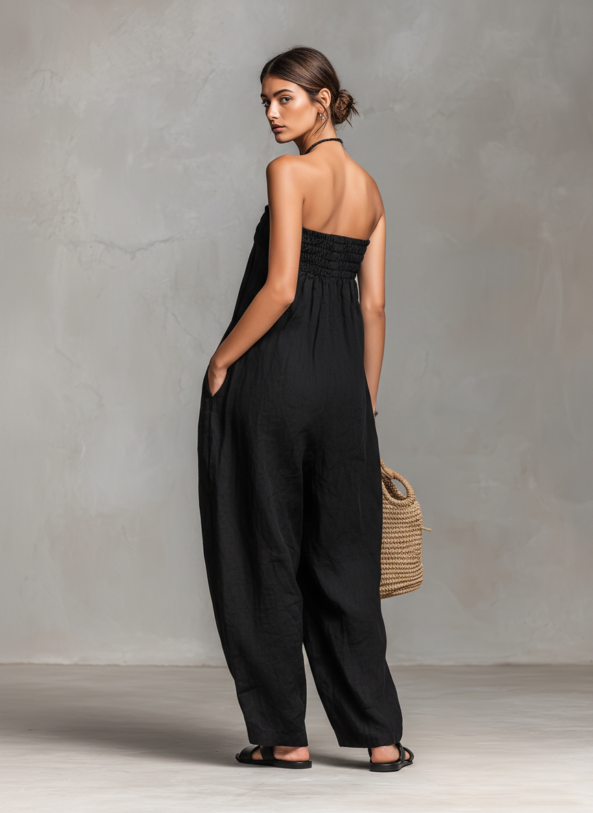 Vivian – Strapless Wide-Leg Relaxed Jumpsuit