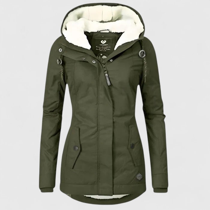 Tracy – Fleece-Lined Hooded Winter Jacket