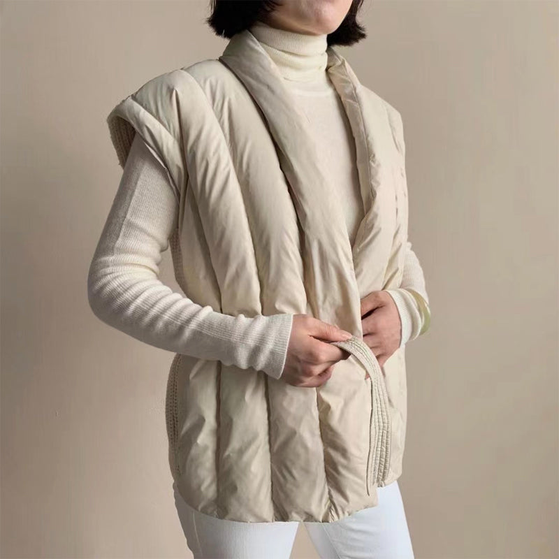 Angelique – Soft Belted Wrap Puffer Vest