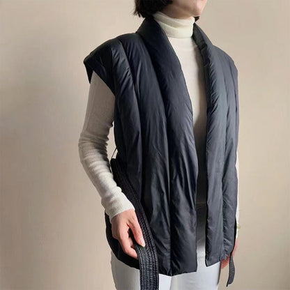 Angelique – Soft Belted Wrap Puffer Vest