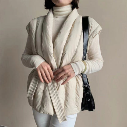 Angelique – Soft Belted Wrap Puffer Vest