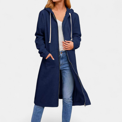 Tina – Relaxed Zip-Up Longline Hoodie