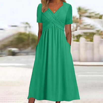 Saylor | Elegant Midi Dress with Flattering Tummy Control
