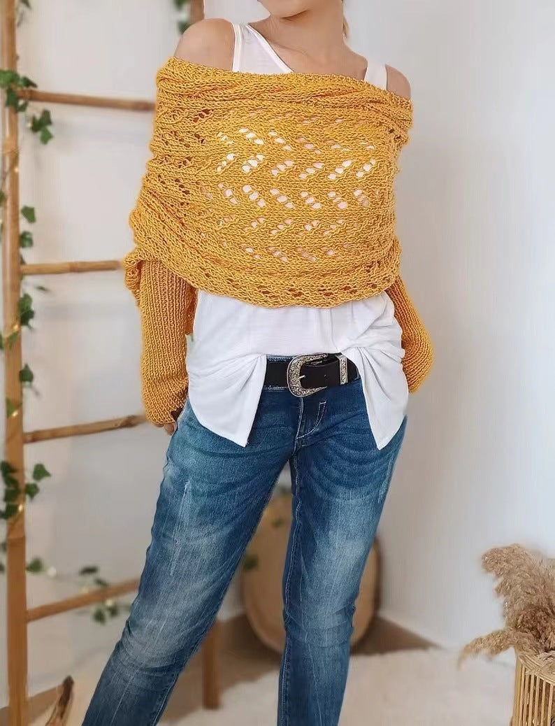 Penny – Lace Knit Wrap Shrug with Sleeves