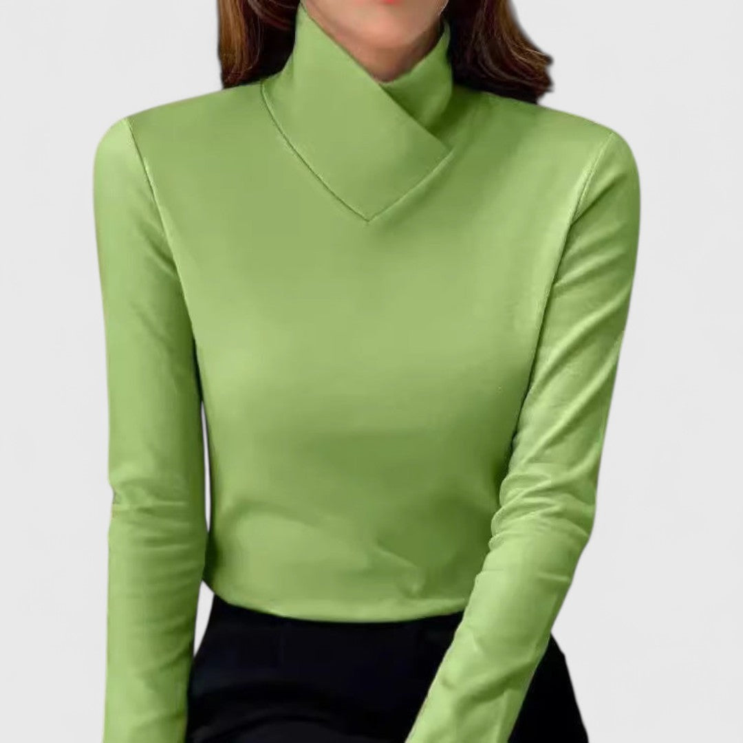 Teresa – Elegant High Neck Long Sleeve Top