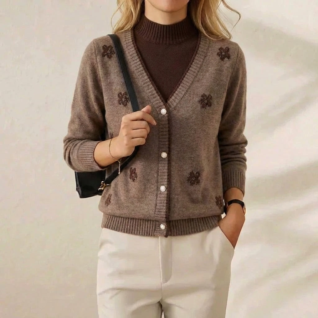 Dolores – Floral Embroidered Knit Cardigan