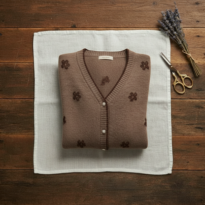 Dolores – Floral Embroidered Knit Cardigan