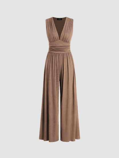 Alvina – Wide Leg Ruched Jumpsuit