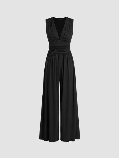 Alvina – Wide Leg Ruched Jumpsuit