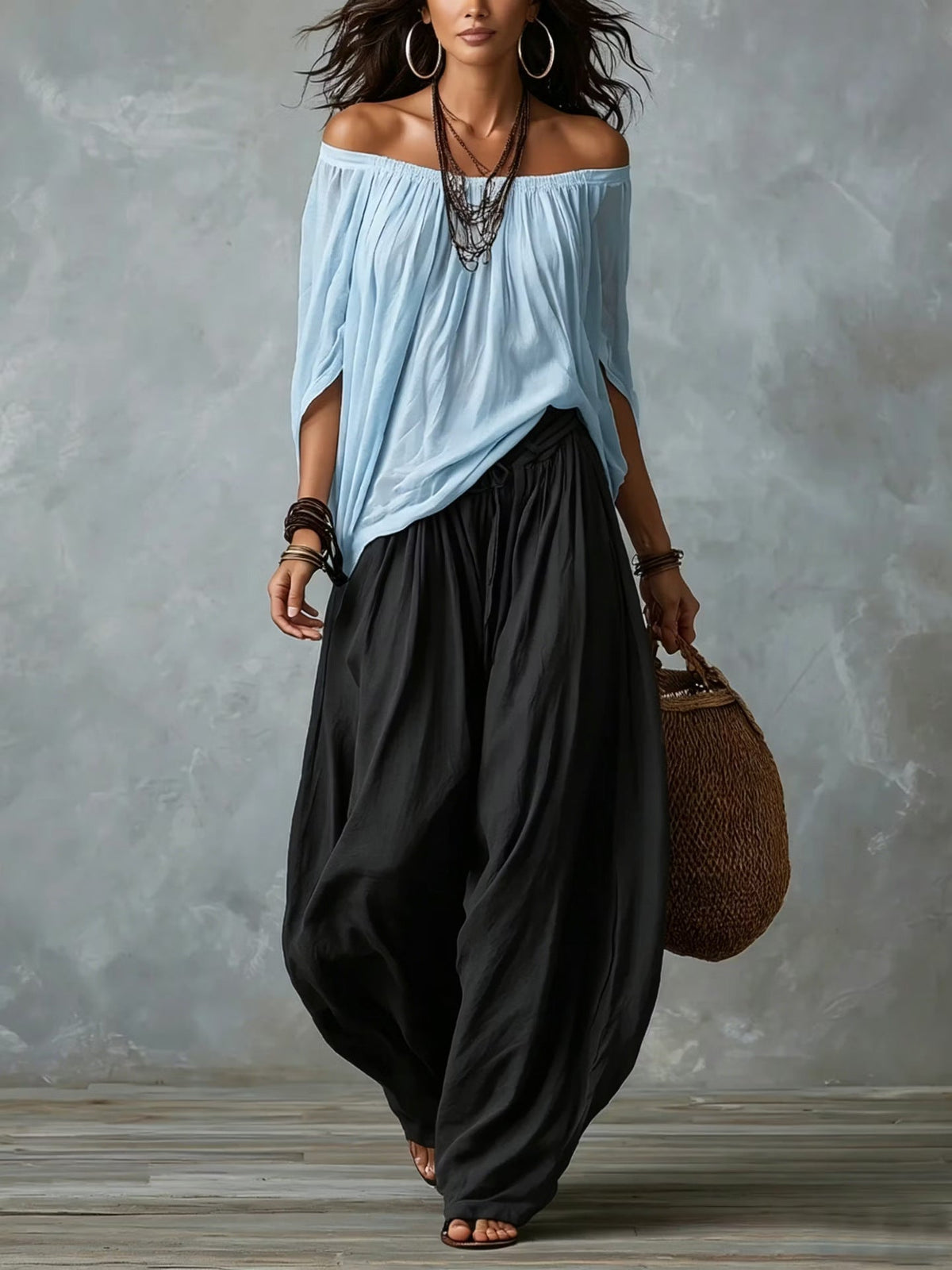 Jill – Relaxed Off-Shoulder Two-Piece Set
