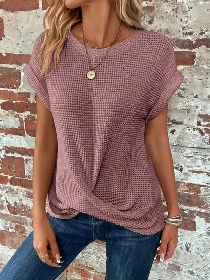Audra | Waffle Knit Casual Tee