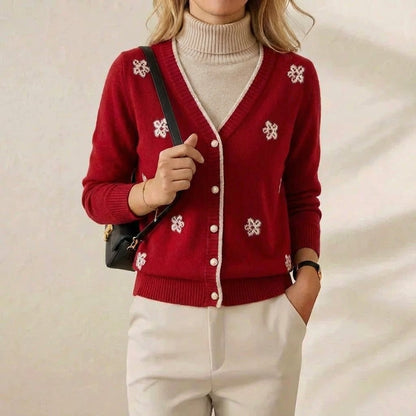 Dolores – Floral Embroidered Knit Cardigan