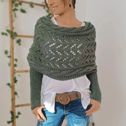 Penny – Lace Knit Wrap Shrug with Sleeves