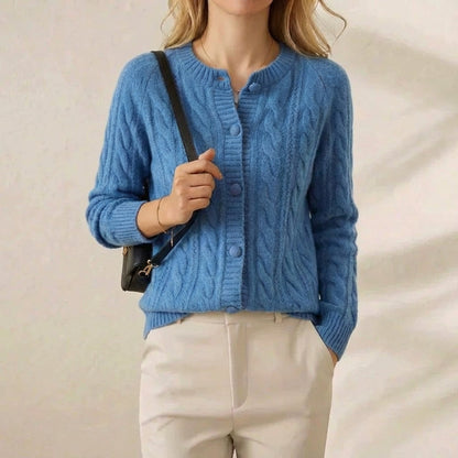 Madelyn – Cable Knit Button-Up Cardigan