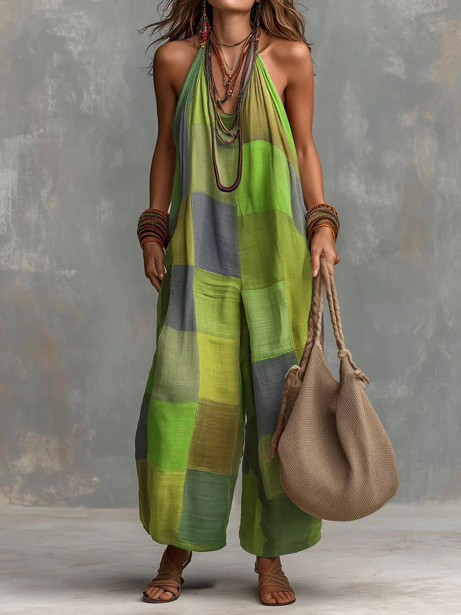 Ramona – Patchwork Halter Jumpsuit
