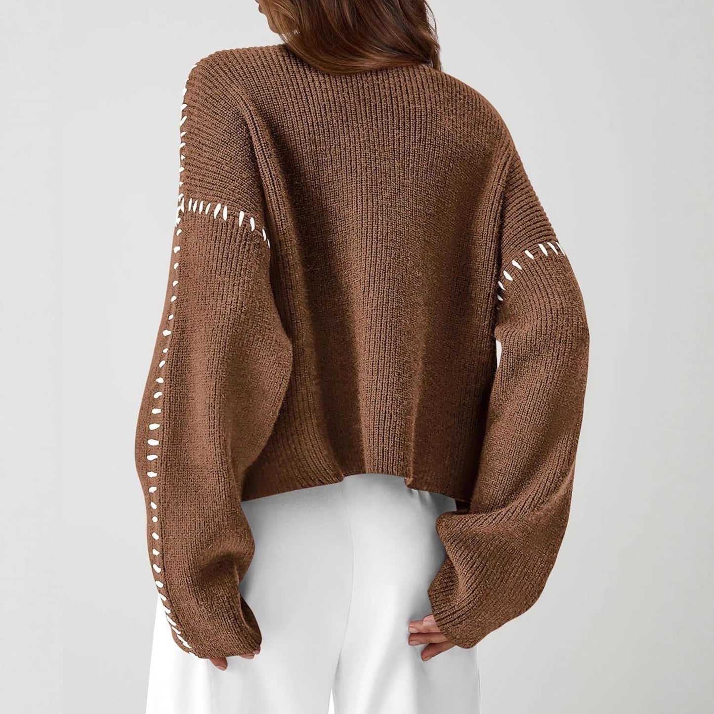 Jolene – Oversized Whipstitch Detail Jumper