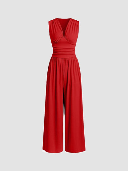 Alvina – Wide Leg Ruched Jumpsuit