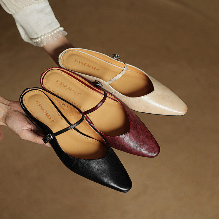Wilhelmina | Smooth Slip-On Mules