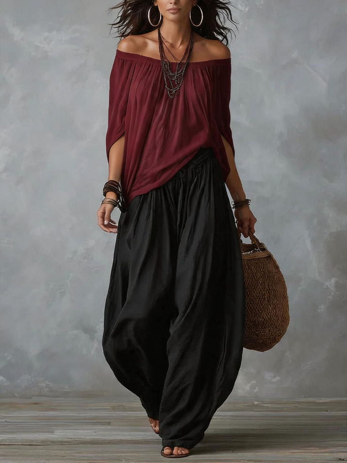 Jill – Relaxed Off-Shoulder Two-Piece Set