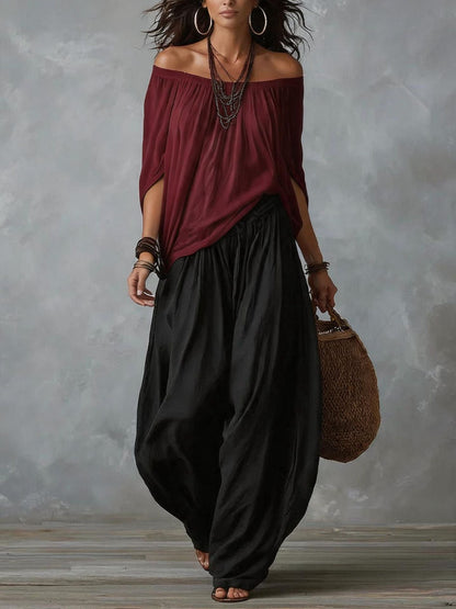 Jill – Relaxed Off-Shoulder Two-Piece Set