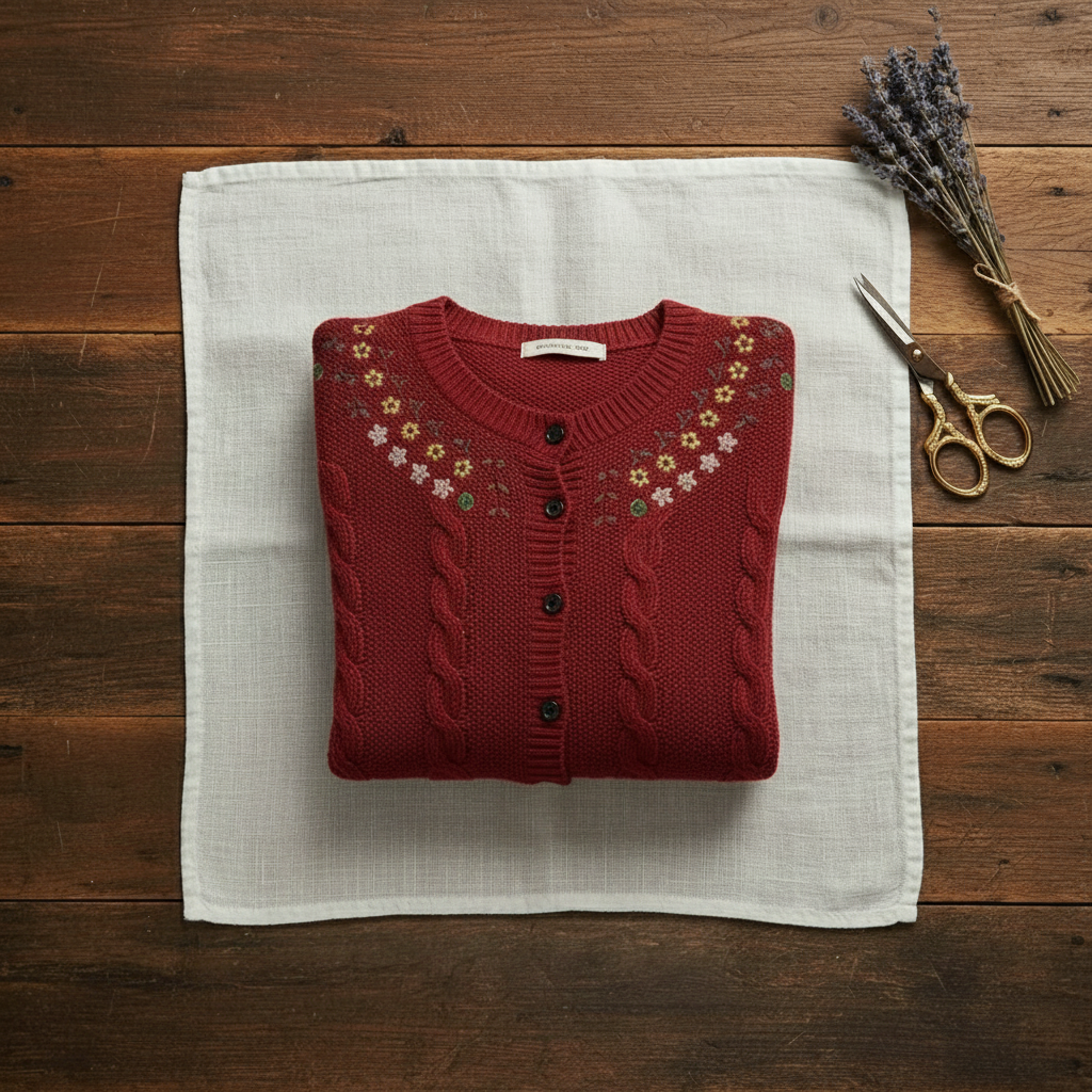 Imogene – Embroidered Floral Knit Cardigan