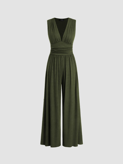 Alvina – Wide Leg Ruched Jumpsuit