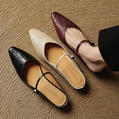 Wilhelmina | Smooth Slip-On Mules