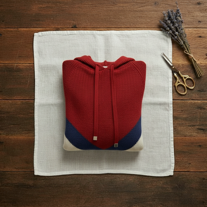 Jeanne – Colour-Block Hooded Knit Jumper