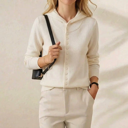 Katherine – Hooded Button-Front Knit Cardigan