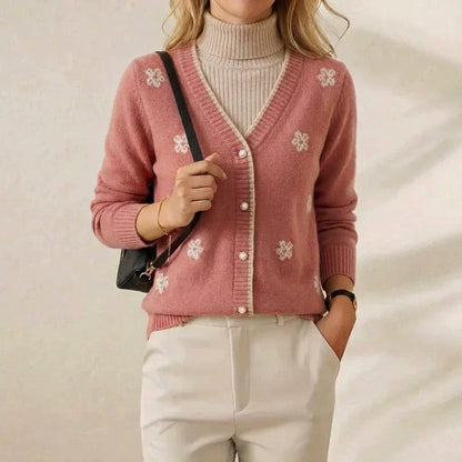Dolores – Floral Embroidered Knit Cardigan