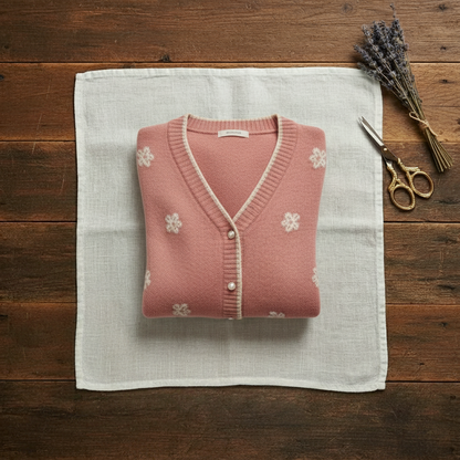 Dolores – Floral Embroidered Knit Cardigan