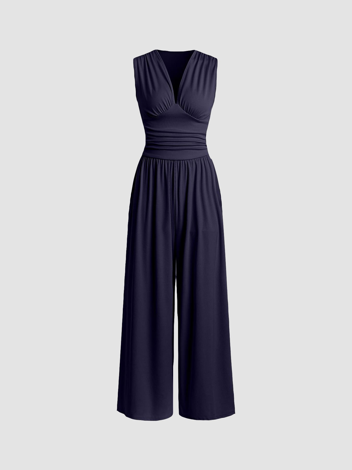 Alvina – Wide Leg Ruched Jumpsuit
