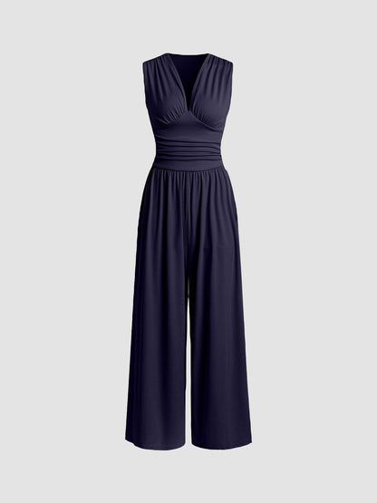 Alvina – Wide Leg Ruched Jumpsuit